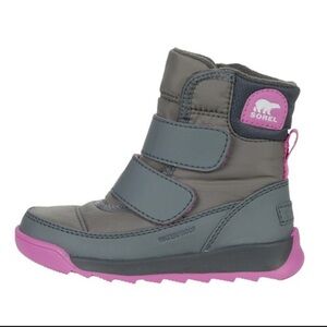 Sorel Whitney II Strap WP Snow Boots Toddler Waterproof Pink Grey Size 6 Girl